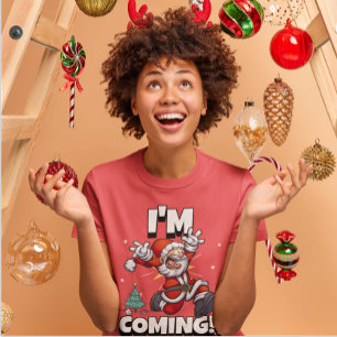 Camiseta Santa Running Xmas Humor Holiday Funny Christmas