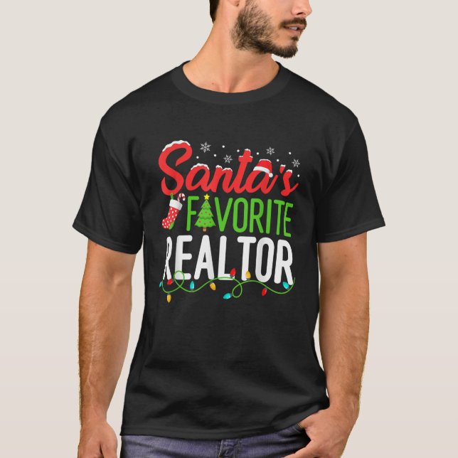 Camiseta Santa s Favorite Realtor Christmas Real Estate Age (Anverso)