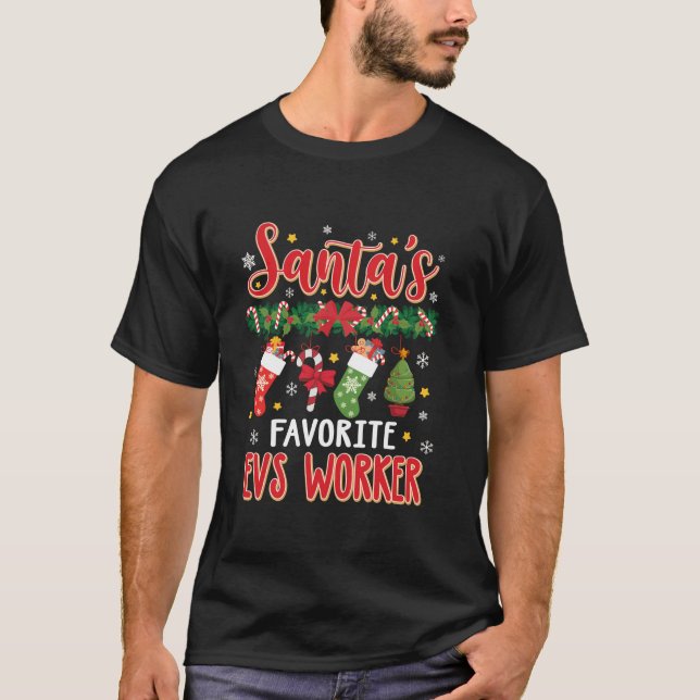 Camiseta Santa S Favoritos Trabajador de EVS Santa Hat Xmas (Anverso)