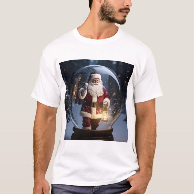 Camiseta Santa’s Lantern – Snow Globe Christmas Magic (Anverso)