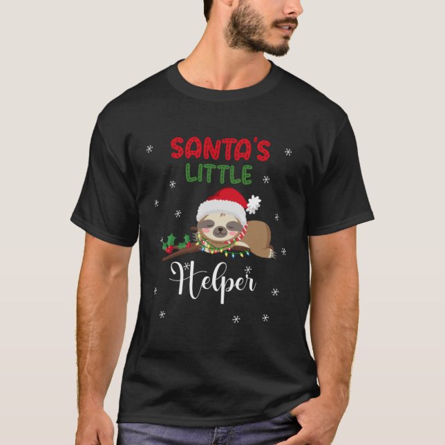 Camiseta santa s little helper sloth elf merry christmas xm (Anverso)