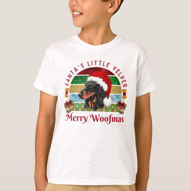 Camiseta Santa’s Little Yelper, Funny Dachshund Christmas (Anverso)