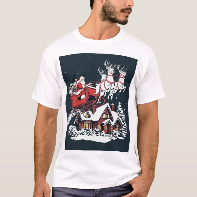 Camiseta Santa’s Midnight Ride – Gifts Beneath the Stars (Anverso)