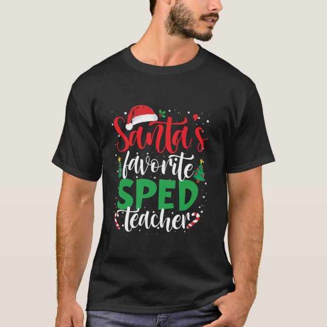 Camiseta Santa S Navidades de profesores favoritos de SPED (Anverso)