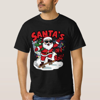 Camiseta Santa’s On a Roll – Skateboard Christmas Design