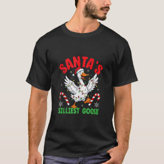 Camiseta Santa s Silliest Goose Merry Christmas Silly Goose