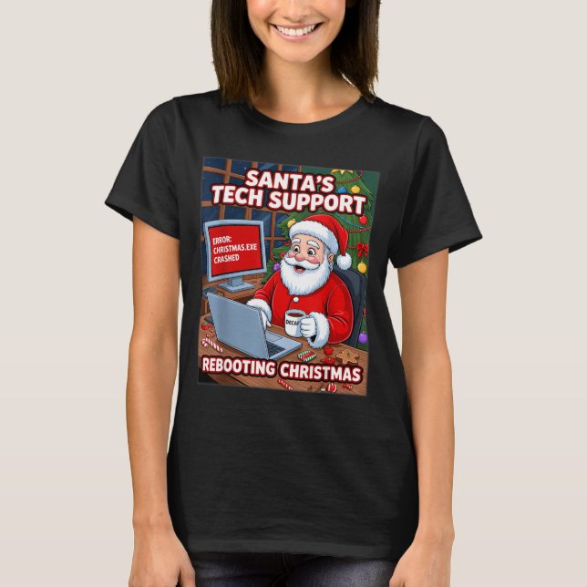 Camiseta Santa s Tech Support Rebooting (Anverso)