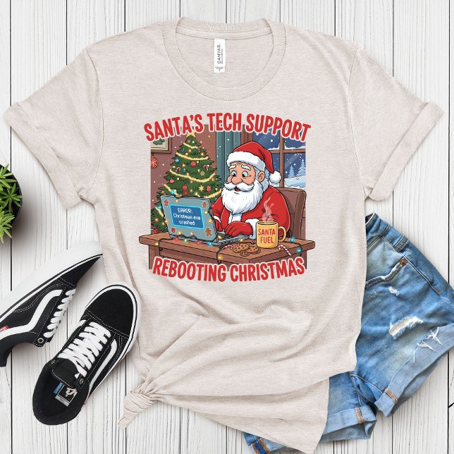 Camiseta Santa’s Tech Support: Rebooting Christmas Humor (Subido por el creador)