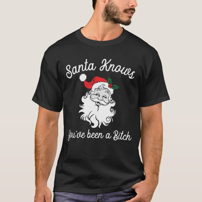 Camiseta Santa sabe que has sido una broma ofensiva (Anverso)
