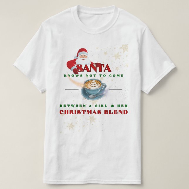 Camiseta Santa Sabe Que No Va Entre Un Chica (Diseño del anverso)
