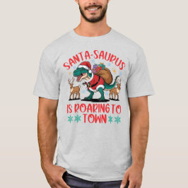 Camiseta Santa-saurus T-Rex Dinosaurio Divertido de Navidad