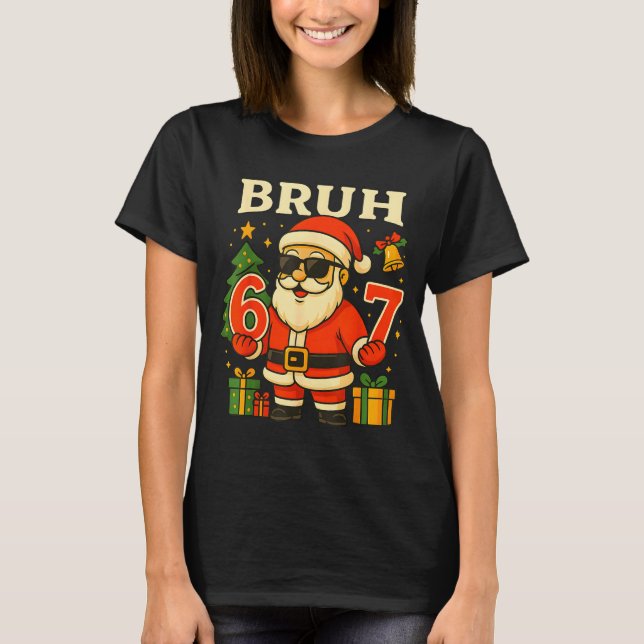 Camiseta Santa Says 67 Bruh Santa Funny Pajamas 67 Meme Chr (Anverso)