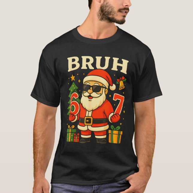 Camiseta Santa Says 67 Bruh Santa Funny Pajamas 67 Meme Chr (Anverso)