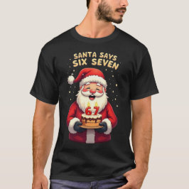 Camiseta 🎅Santa Says Six Seven Meme – Funny Santa Holding