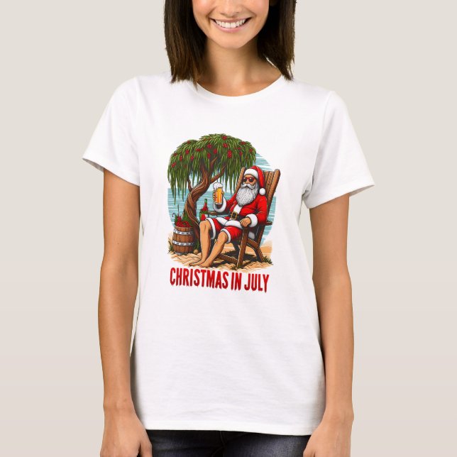 Camiseta Santa se relaja en una silla, (Anverso)