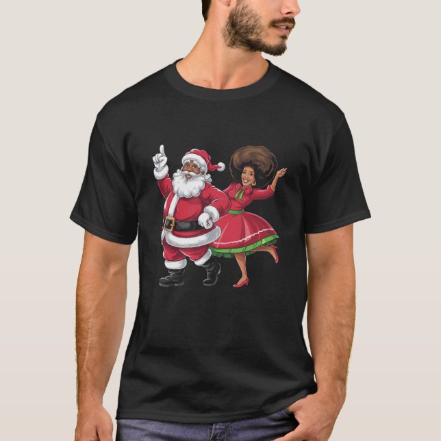 Camiseta Santa Señora Claus bailando Navidades estadouniden (Anverso)