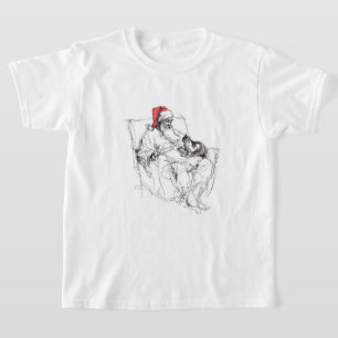 Camiseta Santa Sentada con Gato en Lap