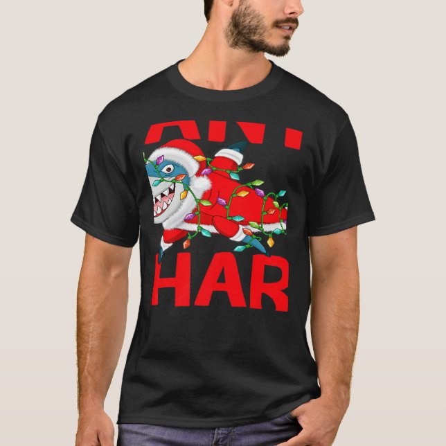 Camiseta Santa Shark Christmas Lights Sharkmas   (Anverso)