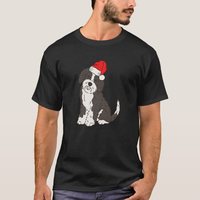 Camiseta Santa Sheepadoodle Navidades de invierno Perro Mam (Anverso)