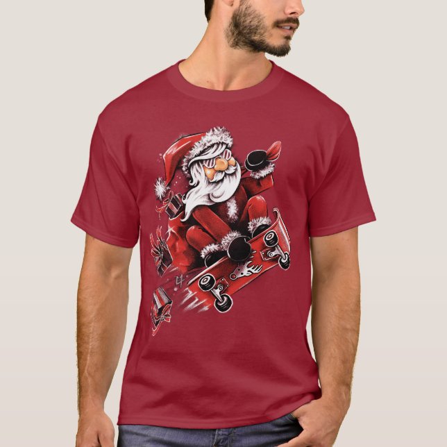 Camiseta Santa Skateboarding (Anverso)