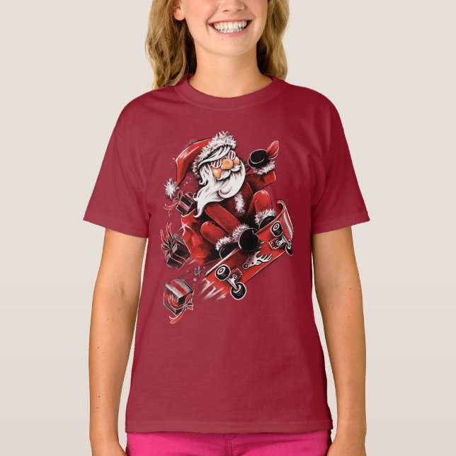 Camiseta Santa Skateboarding (Anverso)