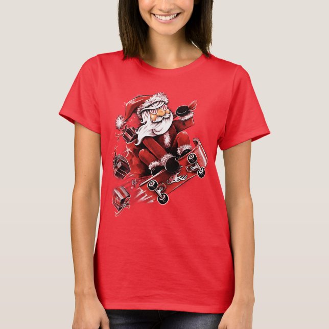 Camiseta Santa Skateboarding (Anverso)