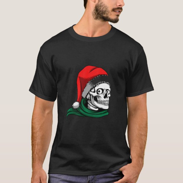 Camiseta Santa Skull Christmas Graphic (Anverso)