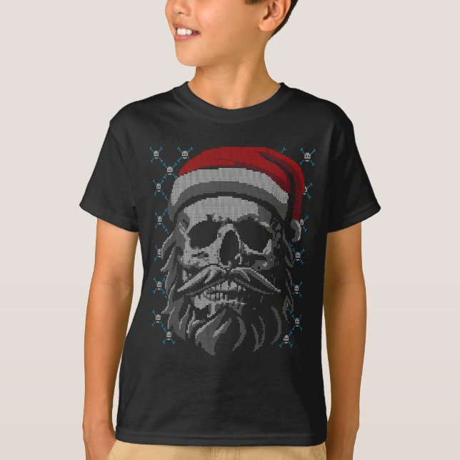 Camiseta Santa Skull Ugly Christmas Santa Lover Y Christmas (Anverso)