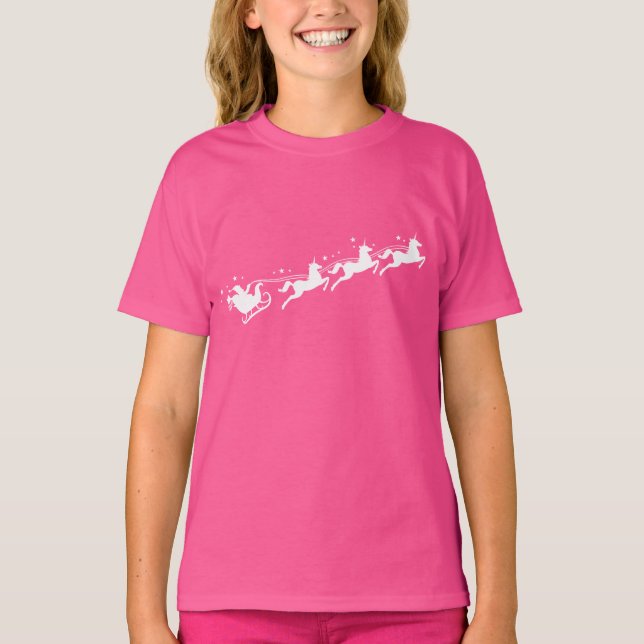 Camiseta Santa Sleigh con Unicornios (Anverso)