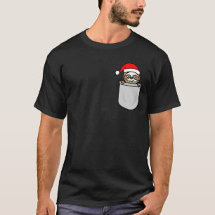 Camiseta Santa Sloth Pocket Funny Cute Navidades