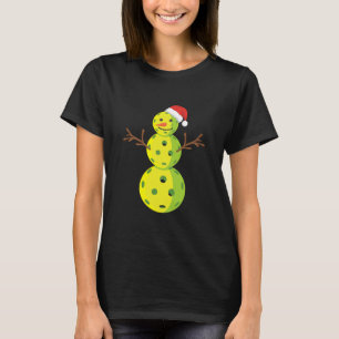 Camiseta Santa Snowman Pickleball Lover Funny