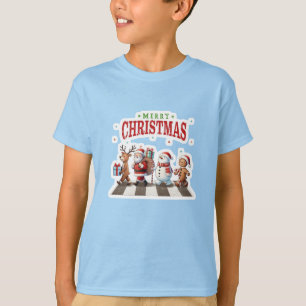 Camiseta Santa Snowman, reno, Feliz Navidad