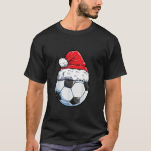 Camiseta Santa Soccer Ball Navidades Santa Hat Niños Hombre