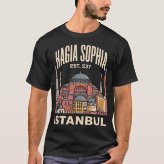 Camiseta Santa Sofía Estambul Turquía Póster de viaje vinta