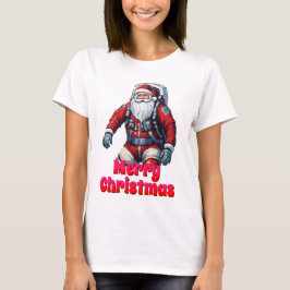 Camiseta Santa Space Astro Navidades Aerospacial Volando