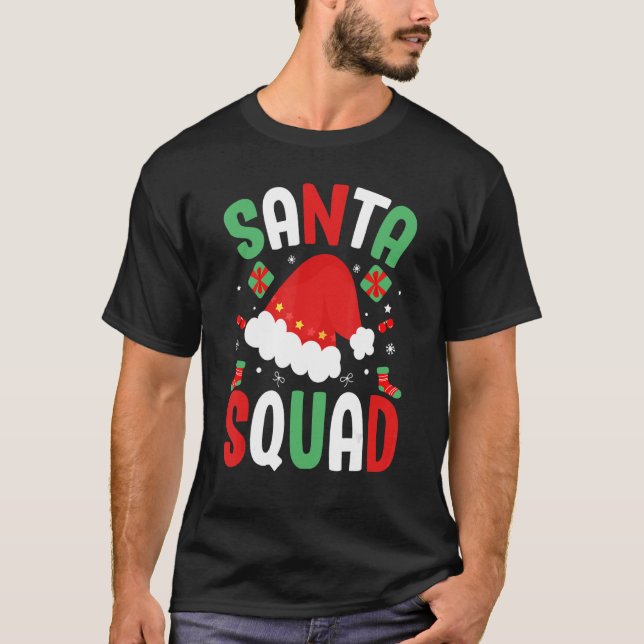 Camiseta Santa Squad Family Group Matching Christmas Pajama (Anverso)