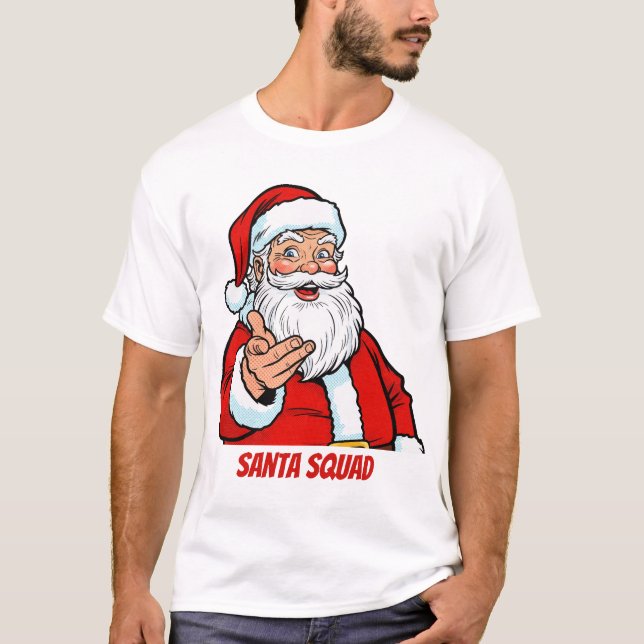 Camiseta Santa Squad Funny Christmas Family Matching (Anverso)
