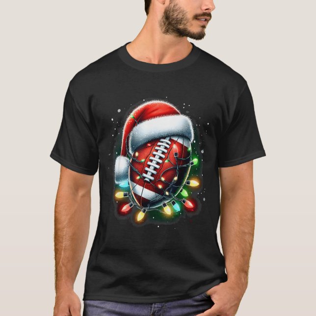 Camiseta Santa Srts Design For Men Boys Christmas Football  (Anverso)