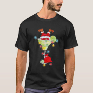 Camiseta Santa Stuck In Margarita Cocktail Glass Funny Chri