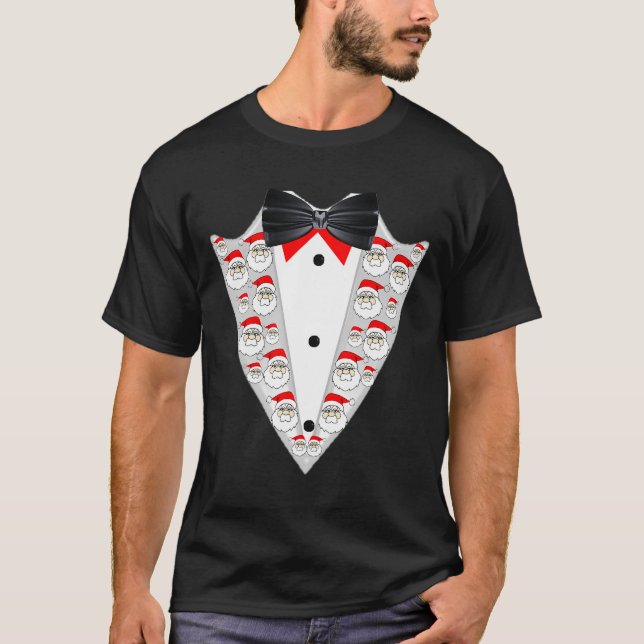 Camiseta Santa Suit Pajama Tuxedo Christmas Gifts  (Anverso)