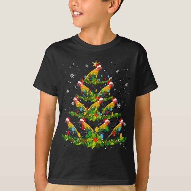 Camiseta Santa Sun Aves Conure Árbol de Navidad Enciende Sa (Anverso)