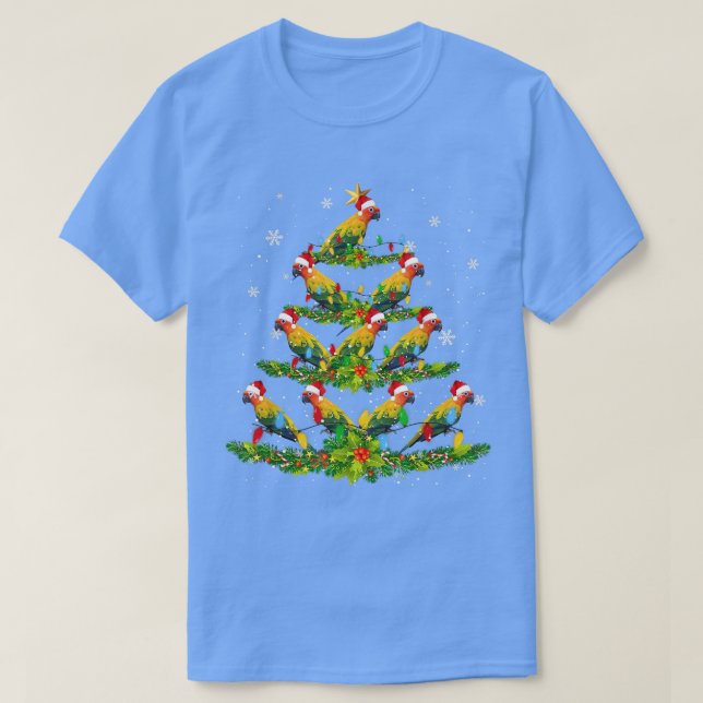 Camiseta Santa Sun Aves Conure Árbol de Navidad Enciende Sa (Diseño del anverso)