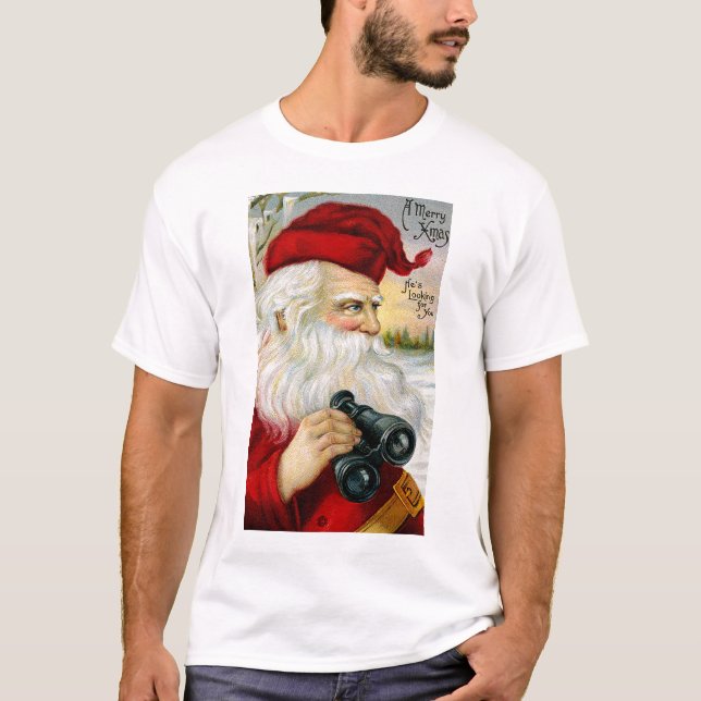 Camiseta Santa te está mirando (Anverso)