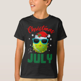 Camiseta Santa Tennis Ll Gafas de sol Luces de Navidad Navi