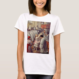 Camiseta Santa Teresa arroja flores al Santísimo Sacramento