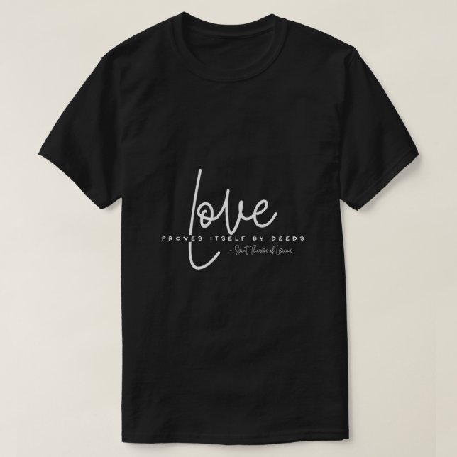 Camiseta Santa Teresa de Lisieux Cotes Amo Valenti católico (Diseño del anverso)
