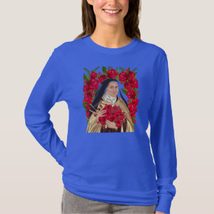 Camiseta Santa Teresa de Lisieux Flower Rosa Christian
