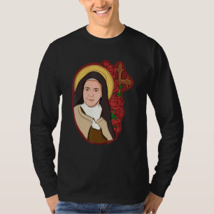 Camiseta Santa Teresa de Lisieux Niños Flor Pequeña Rosa Ca