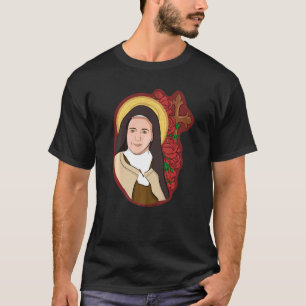 Camiseta Santa Teresa de Lisieux Niños Flor Pequeña Rosa Ca