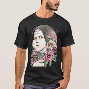 Camiseta Santa Teresa de Lisieux Niños Flor Pequeña Rosa Ca